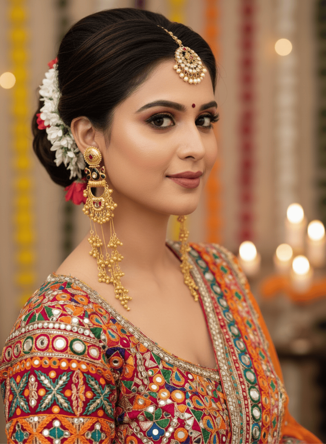 Kashmiri Long Chain Jhumka Earrings