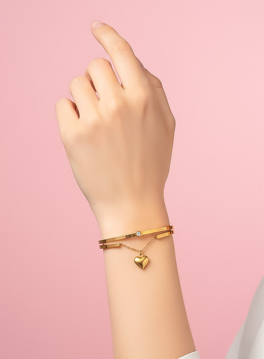 Golden hart braclets