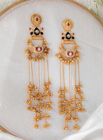 Kashmiri Long Chain Jhumka Earrings
